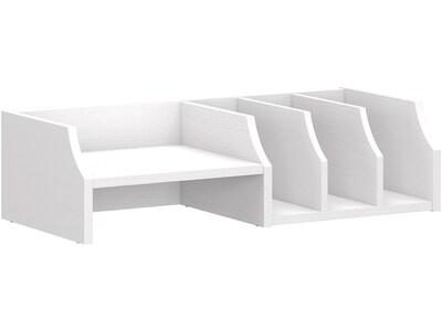 Bush Furniture Key West Casual Desktop Organizer, Pure White Oak (KWS227WT-03)