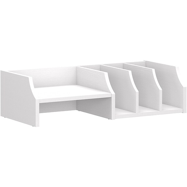 Bush Furniture Key West Casual Desktop Organizer, Pure White Oak (KWS227WT-03)