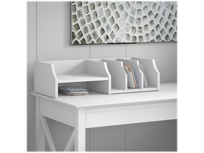 Bush Furniture Key West Casual Desktop Organizer, Pure White Oak (KWS227WT-03)
