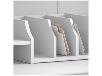 Bush Furniture Key West Casual Desktop Organizer, Pure White Oak (KWS227WT-03)