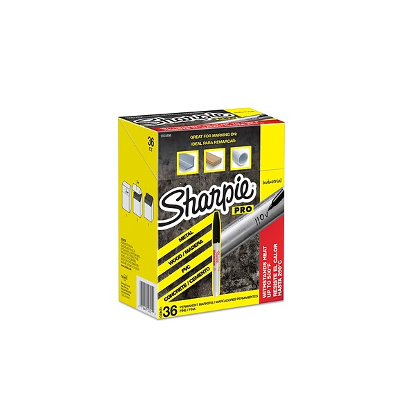 Sharpie PRO Permanent Markers, Fine Tip, Black, 12/Pack (2017818)