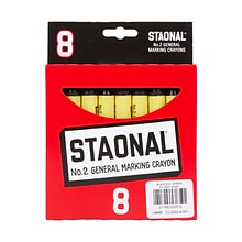 Crayola Staonal Marking Crayons, Black, 8/Box (52-0002-2-051)