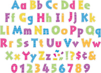 Barker Creek 4" Letter Pop Outs Curated Collection, Assorted Colors, 255 Character/Pack, 3 Pack/Set (BCP3528)