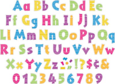 Barker Creek Kai Ola, Neon, Happy  4 Letters and Numbers, Multicolored, 765/Pack (BCP3528)