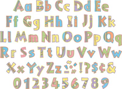 Barker Creek Kai Ola, Neon, Happy  4" Letters and Numbers, Multicolored, 765/Pack (BCP3528)