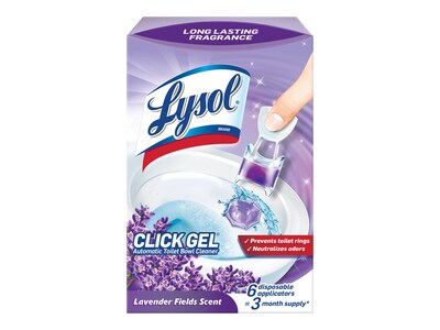 Lysol Click Gel Toilet Bowl Cleaner, Lavender Fields, 6/Pack (192008906000)