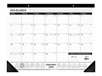 2020-2021 AT-A-GLANCE 21.75 x 17 Desk or Wall Calendar, Standard, White (SK2416-00-21)