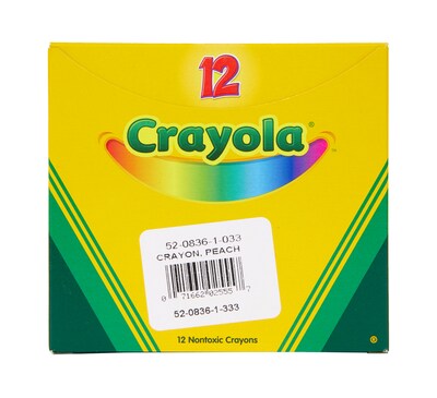Crayola Single-Color Refill Crayons, Peach, 12 Per Box (52-0836-033)