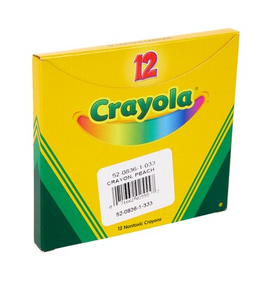 Crayola Single-Color Refill Crayons, Peach, 12 Per Box (52-0836-033)