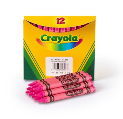 Crayola Single-Color Refill Crayons, Carnation Pink, 12 Pack (52-0836-010)