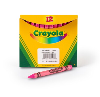 Crayola Single-Color Refill Crayons, Carnation Pink, 12 Pack (52-0836-010)