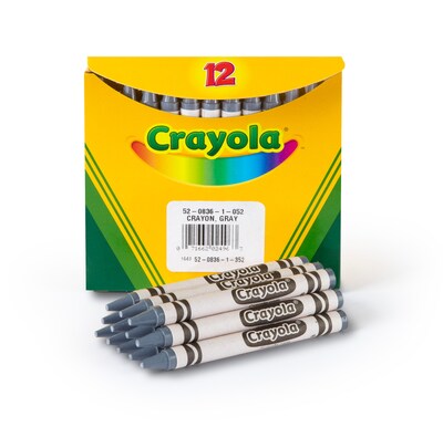 Crayola Single-Color Refill Crayons, Gray, 12 Per Box (52-0836-052)