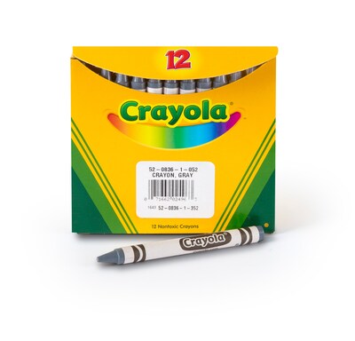 Crayola Single-Color Refill Crayons, Gray, 12 Per Box (52-0836-052)