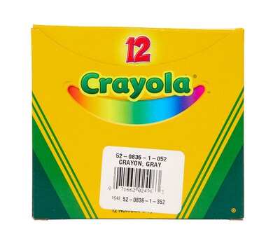 Crayola Single-Color Refill Crayons, Gray, 12 Per Box (52-0836-052)