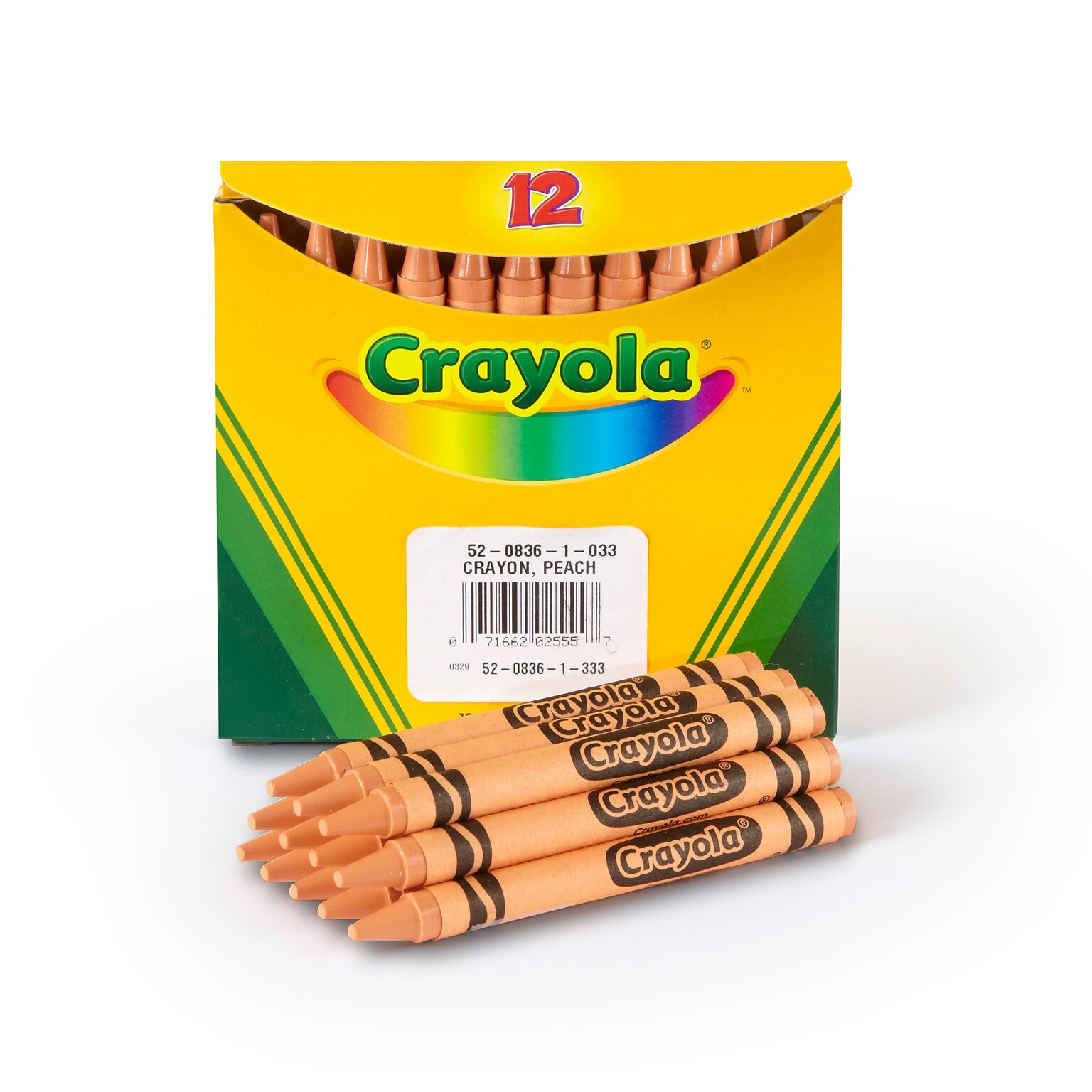 Crayola Single-Color Refill Crayons, Peach, 12 Per Box (52-0836-033)