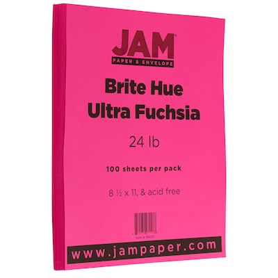 JAM Paper Bright Color Paper, 8.5 x 11, 24 Lb. Brite Hue Violet