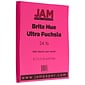 JAM Paper 8.5" x 11" Multipurpose, 24 lbs., Ultra Fuchsia Pink, 100 Sheets/Pack (184931)
