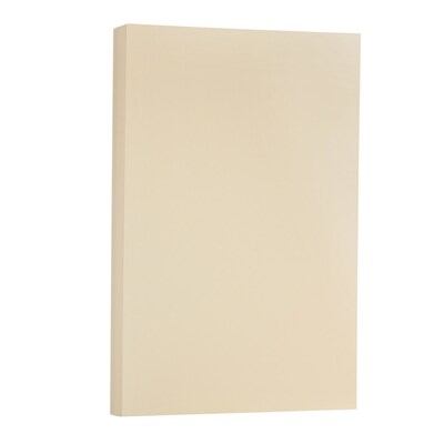 JAM Paper 67 lb. Cardstock Paper, 8.5" x 14", Ivory, 50 Sheets/Pack (16928438)