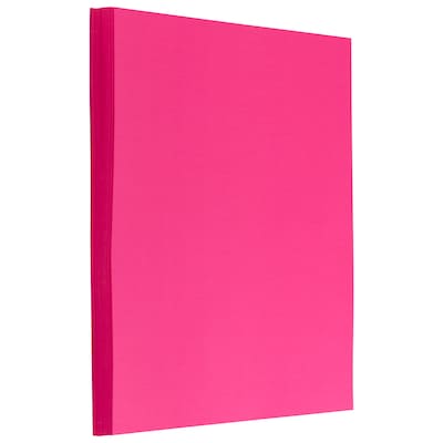 JAM Paper 8.5" x 11" Multipurpose, 24 lbs., Ultra Fuchsia Pink, 100 Sheets/Pack (184931)