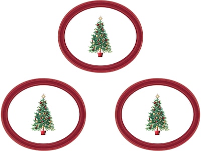 Amscan Oh Christmas Tree 18.25 x 14.5 Serving Plates, Multicolor, 3/Pack (432470)