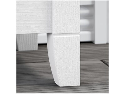 Bush Furniture Key West 60" L-Shaped Desk with Lateral File Cabinet, Pure White Oak (KWS014WT)