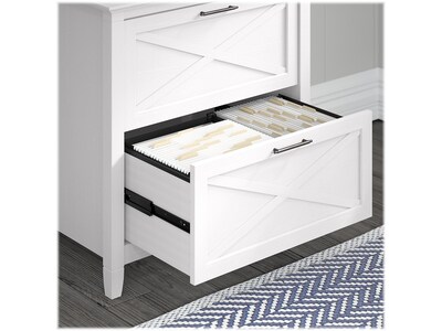 Bush Furniture Key West 54"W Computer Desk with Storage and 2 Drawer Lateral File Cabinet, Pure White Oak (KWS008WT)