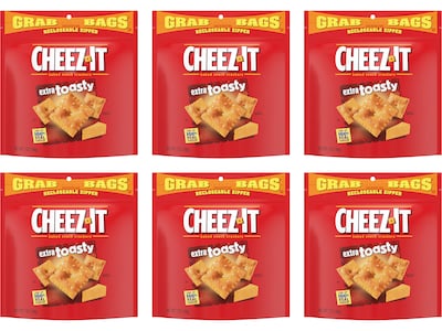 Cheez-It Extra Toasty Cheddar Crackers, 7 oz., 6 Packs/Box (KEE11791)