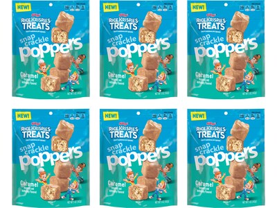 Kelloggs Rice Krispies Treats Snap Crackle Poppers Crispy Squares, Caramel, 5 oz., 6/Carton (38000-22592)
