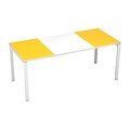 Paperflow easyDesk Training Table, 71 Long, White Middle with Yellow Ends (31339)