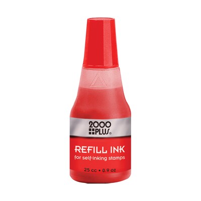 2000 Plus® Self-Inking Refill Ink, Red, 0.9 fl. oz. Bottle