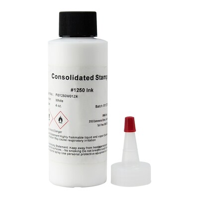 Consolidated Stamp Aero Ink for Traditional Stamp Pads, Black, 4 oz. Bottle