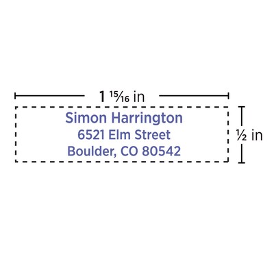 Custom Xstamper® N40 Pre-inked Pocket Stamp, 0.5 x 1.94