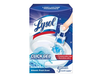 Lysol Click Gel Automatic Toilet Bowl Cleaner, Atlantic Fresh, 6/Box (192008905900)