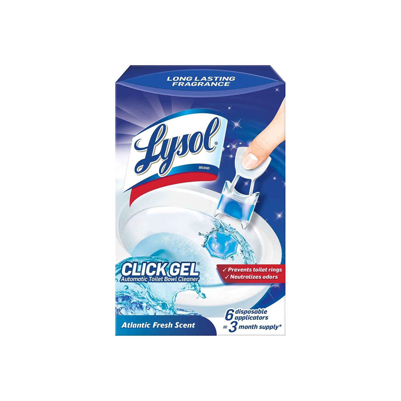 Lysol Click Gel Automatic Toilet Bowl Cleaner, Atlantic Fresh, 6/Box (192008905900)