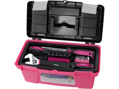 Apollo Tools 3 Piece Tool Box Set, Pink (DT5005P)
