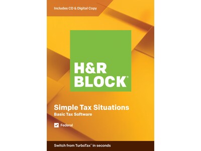 H&R Block Basic Tax Software 2019 for 1 User, Windows and Mac, CD/Download (1033600-19)