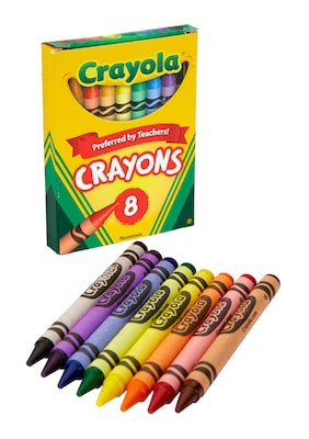 Crayola Crayons Assorted Colors, 8/Box (52-0008)