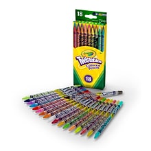 Crayola Twistable Kids Colored Pencils, Assorted Colors, 18/Pack (68-7418)