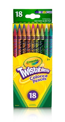 Crayola Twistable Kids' Colored Pencils, Assorted Colors, 18/Pack (68-7418)