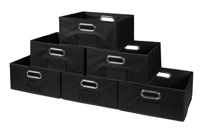 Niche Cubo Half-Size Foldable Fabric Storage Bins- Black (HTOTE0612PKBK)