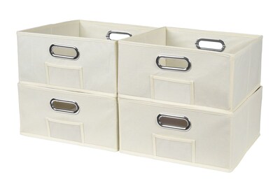 Niche Cubo Half-Size Foldable Fabric Storage Bins- Beige (HTOTE064PKNT)