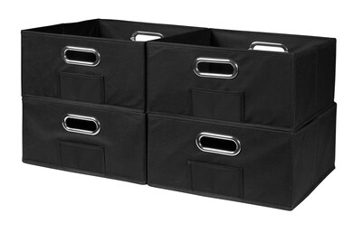 Niche Cubo Half-Size Foldable Fabric Storage Bins- Black (HTOTE064PKBK)