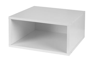 Niche Cubo Half Size Stackable Storage Cube, White Wood Grain (PC1206WH)