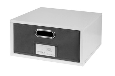 Niche Cubo Half Size Stackable Storage Cube, White Wood Grain (PC1206WH)