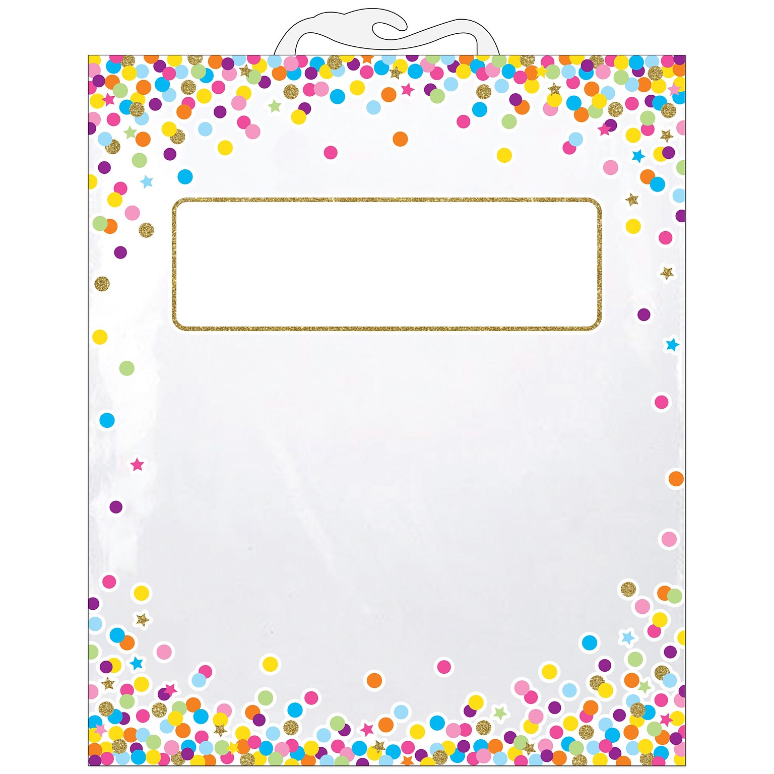 Ashley Productions Hanging Confetti Pattern Storage/Book Bag, 10.5 x 12.5, Pack of 6 (ASH10566)