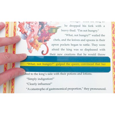 Ashley Productions 8.00H x 1.50W Acetate Sentence Strip Reading Guides, Yellow, 12/Pack (ASH10850)