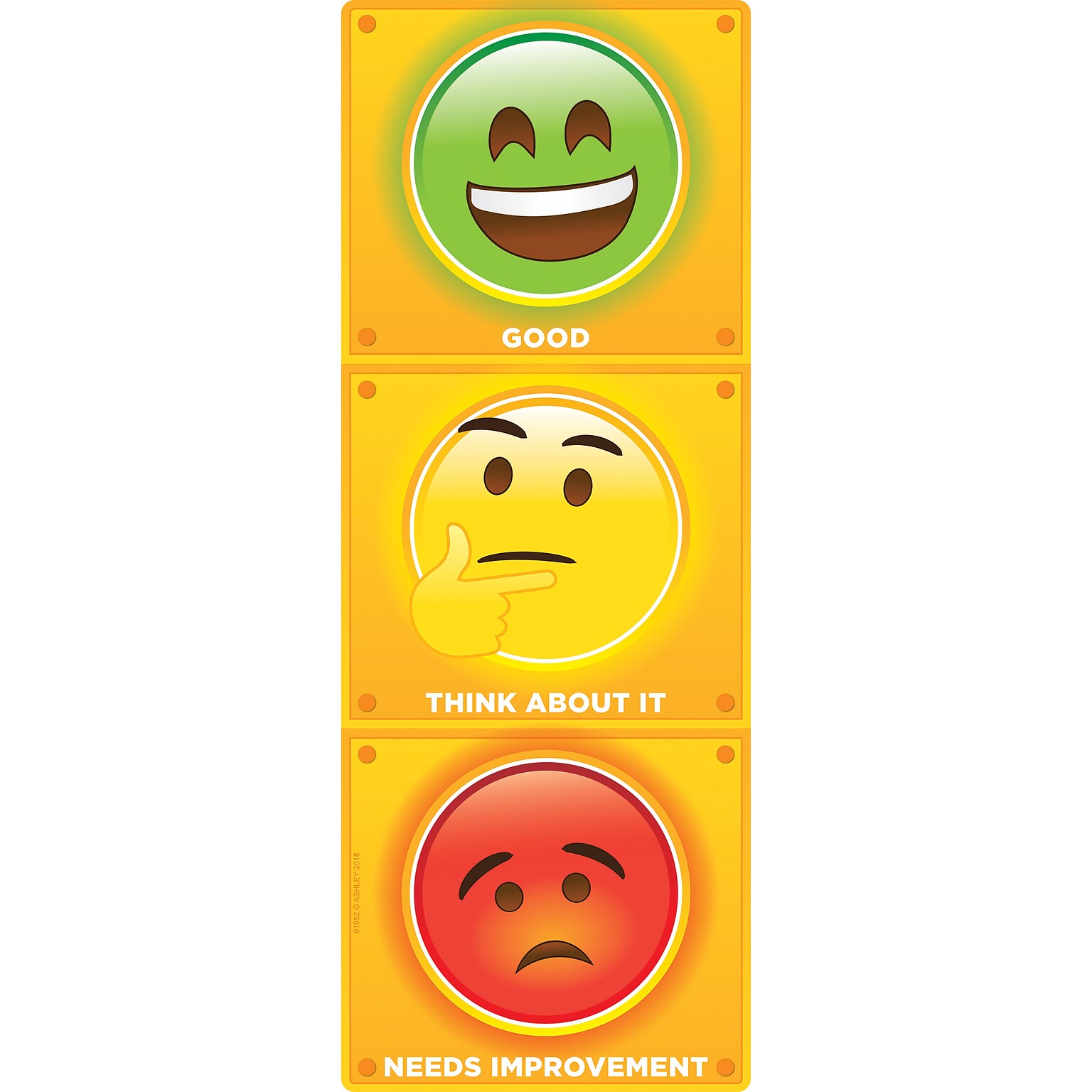 Ashley Productions Smart Poly Clip Chart w/Grommet Stop Light Personal Behavior (ASH91952)