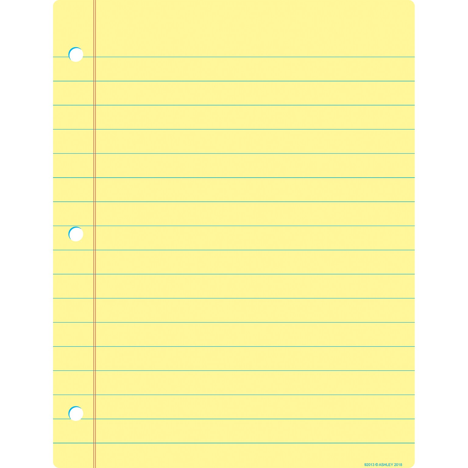 Ashley Productions Smart Poly Big Light Yellow Notebook Paper Chart, Dry-Erase Surface, 17 x 22 (ASH92013)