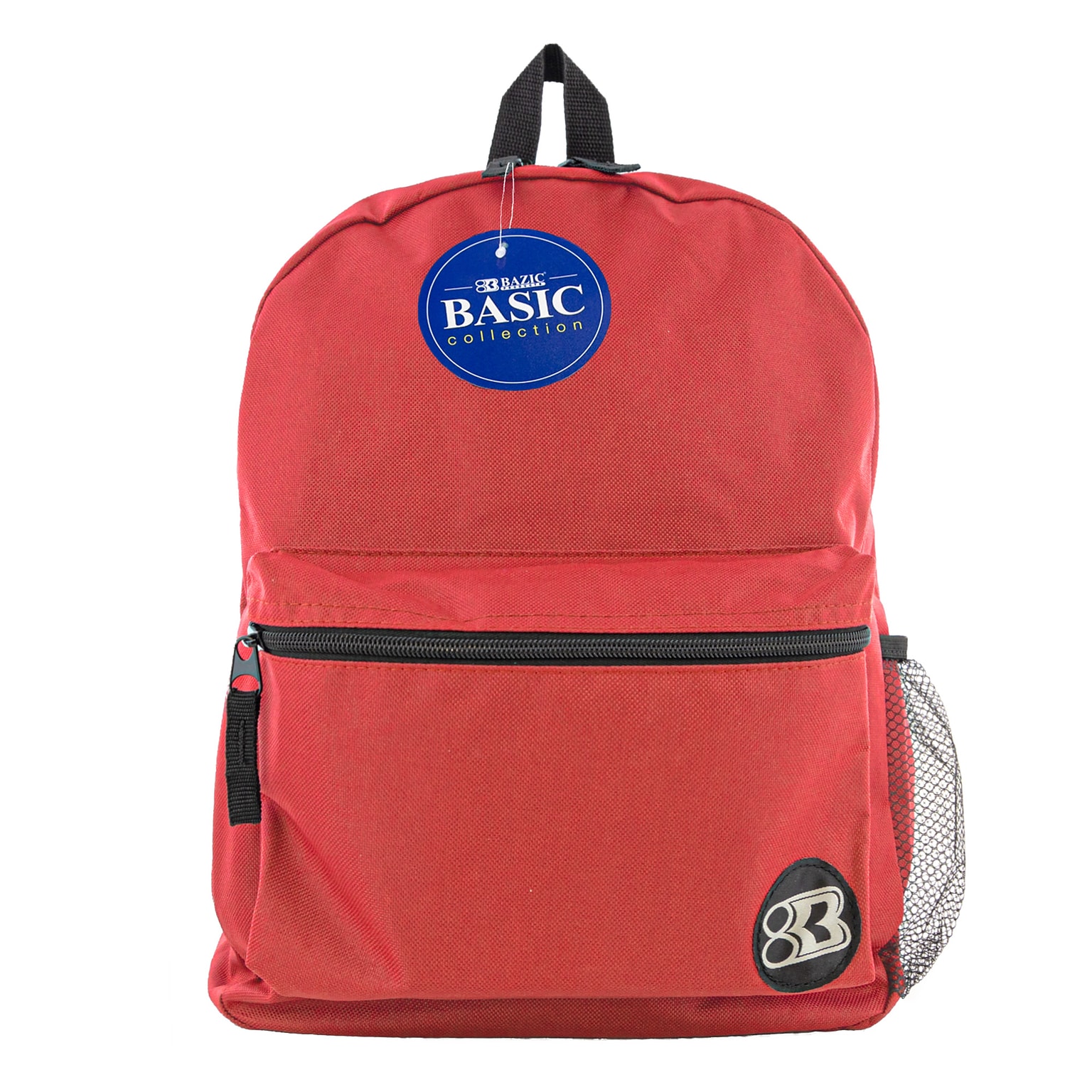 BAZIC Basic Collection Polyester School Backpack, Solid, Red (BAZ1032)