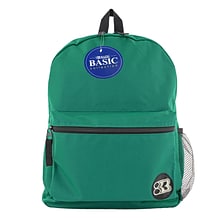 BAZIC Basic Collection Polyester School Backpack, Solid, Green (BAZ1033)